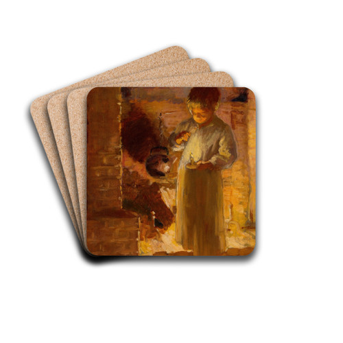 Fireside Candlelight by Adam Emory Albright Drink Coasters - set of 4 Fireside Candlelight by Adam Emory Albright Drink Coasters - set of 4