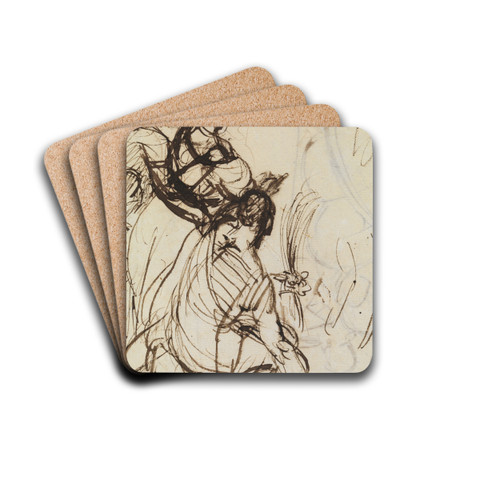 Study For, Christ's Entry into Jerusalem.. by Benjamin Robert Haydon Drink Coasters - set of 4 Study For, Christ's Entry into Jerusalem.. by Benjamin Robert Haydon Drink Coasters - set of 4