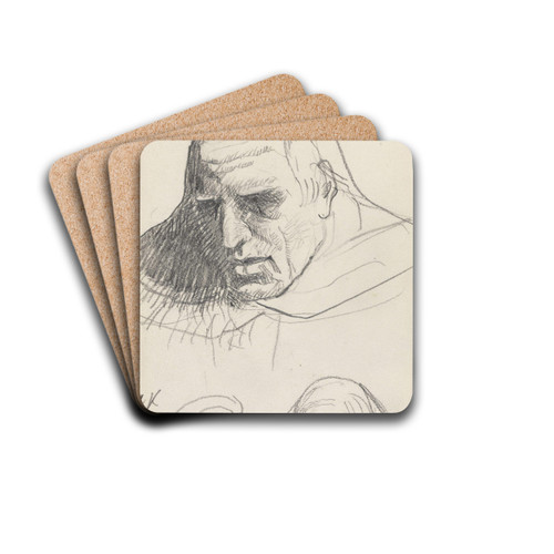 Portretthoder by Christian Krohg Drink Coasters - set of 4