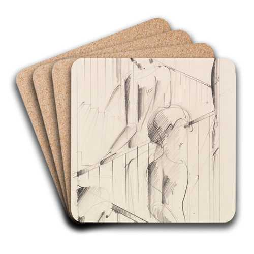 Treppenszene by Oskar Schlemmer Art Drink Coaster set
