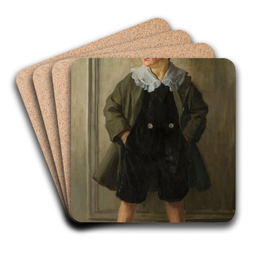 Portrait of a boy by Hans Larwin Art Drink Coaster set