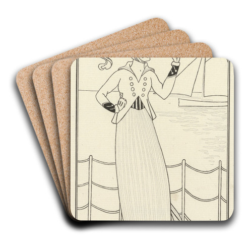 Costume de Yacht by George Barbier Art Drink Coaster set