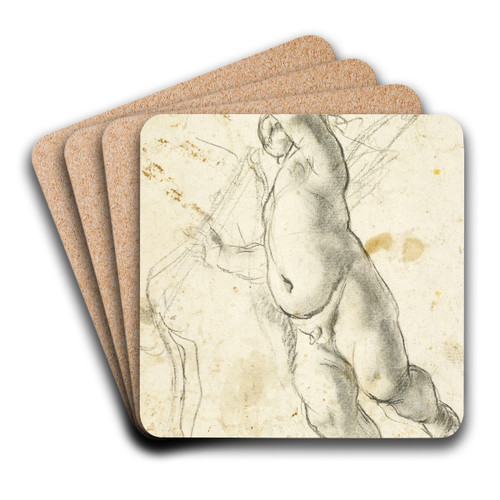 Flying Putto by Annibale Carracci Art Drink Coaster set