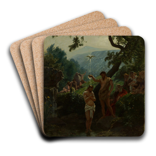 Le Baptme du Christ by Francois-Louis Franais Art Drink Coaster set
