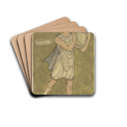 Ontwerp voor kostuum voor Apollo by Richard Nicolas Roland Holst Drink Coasters - set of 4 Ontwerp voor kostuum voor Apollo by Richard Nicolas Roland Holst Drink Coasters - set of 4