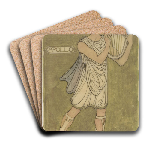 Ontwerp voor kostuum voor Apollo by Richard Nicolas Roland Holst Art Drink Coaster set Ontwerp voor kostuum voor Apollo by Richard Nicolas Roland Holst Art Drink Coaster set