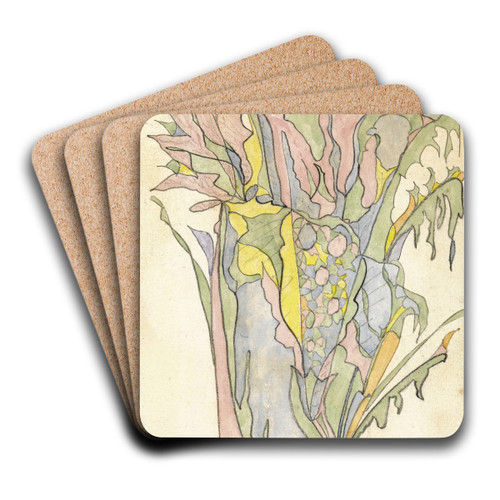Ontwerp voor aardewerkdecoratie by Theo Colenbrander Art Drink Coaster set