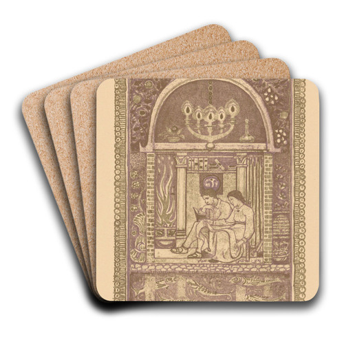Omslagontwerp voor; Catalogus van de Ideal Home Exhibition, 1912 by Richard Nicolas Roland Holst Art Drink Coaster set Omslagontwerp voor; Catalogus van de Ideal Home Exhibition, 1912 by Richard Nicolas Roland Holst Art Drink Coaster set