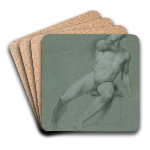 Sketch of a male nude- lifestudy by John Trumbull Art Drink Coaster set