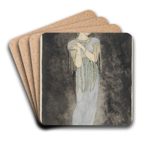 Ontwerp voor kostuum voor Deiopeia by Richard Nicolas Roland Holst Art Drink Coaster set Ontwerp voor kostuum voor Deiopeia by Richard Nicolas Roland Holst Art Drink Coaster set