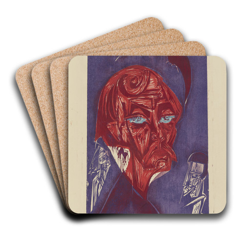 Blonder Maler.  Bildnis Karl Stirner by Ernst Ludwig Kirchner Art Drink Coaster set