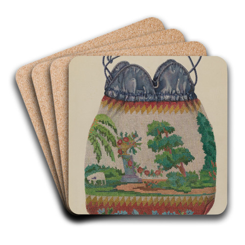 Beaded Bag by Cornelius Christoffels Art Drink Coaster set