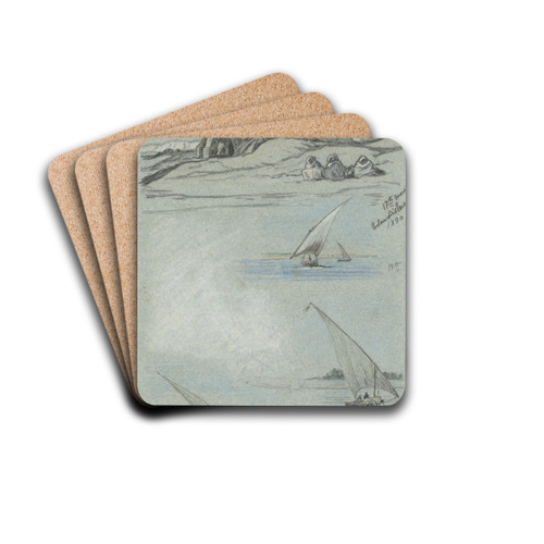 Sheet ofStudies by Elihu Vedder Drink Coasters - set of 4