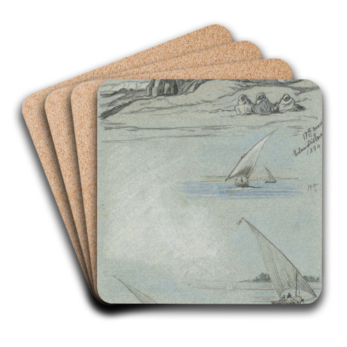 Sheet ofStudies by Elihu Vedder Art Drink Coaster set