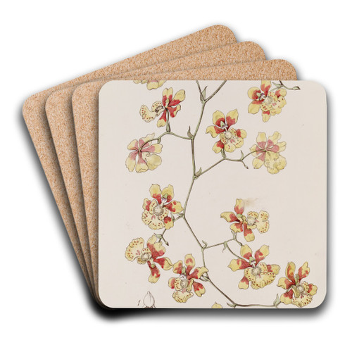 The Cushion Oncidium by Sydenham Edwards Art Drink Coaster set The Cushion Oncidium by Sydenham Edwards Art Drink Coaster set