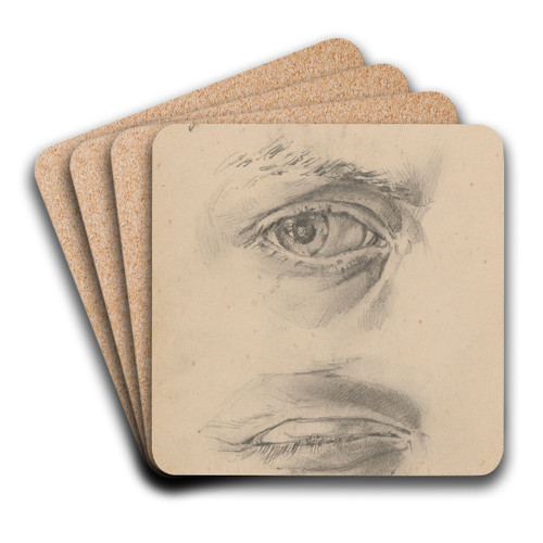 Sketches of an eye by Stanisaw Wyspiaski Art Drink Coaster set