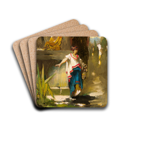 Roman Woman by the Well by Franciszek murko Drink Coasters - set of 4 Roman Woman by the Well by Franciszek murko Drink Coasters - set of 4