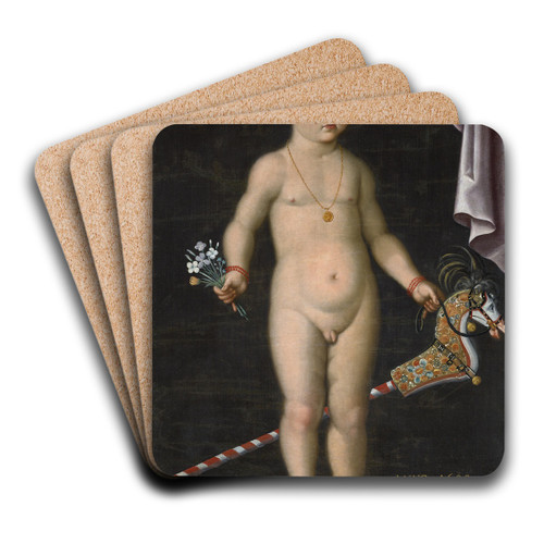 Portrait of the three-year-old Felix Platter II. by Hans Bock the Elder Art Drink Coaster set