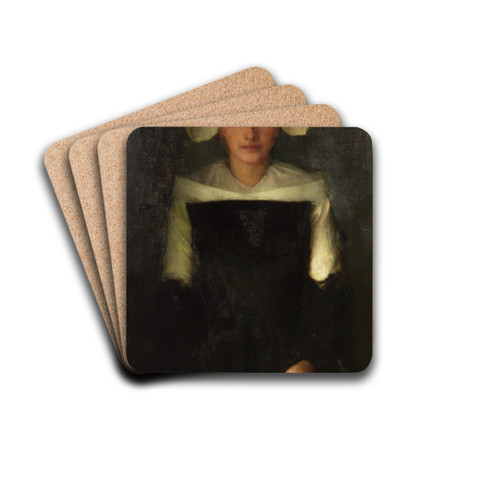 Recueillement (Contemplation) by Pascal-Adolphe-Jean Dagnan-Bouveret Drink Coasters - set of 4