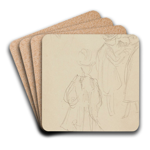 Groupe d'hommes et femme lgante by Frdric Houbron Art Drink Coaster set Groupe d'hommes et femme lgante by Frdric Houbron Art Drink Coaster set