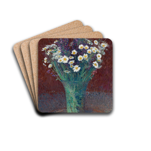 Vase De Marguerites by Henri Martin Drink Coasters - set of 4 Vase De Marguerites by Henri Martin Drink Coasters - set of 4
