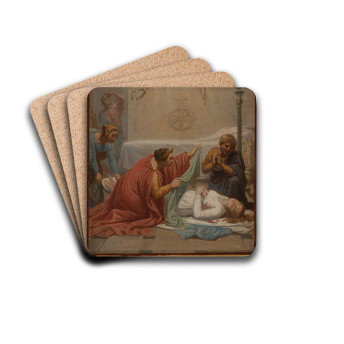 Limpratrice Prisca ensevelissant le corps de sainte Suzanne by Sbastien Norblin de la Gourdaine Drink Coasters - set of 4 Limpratrice Prisca ensevelissant le corps de sainte Suzanne by Sbastien Norblin de la Gourdaine Drink Coasters - set of 4