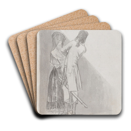 Maja and an officer by Francisco de Goya Art Drink Coaster set