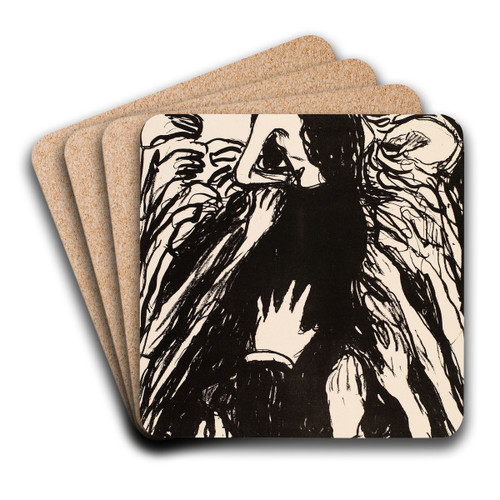 The Hands by Edvard Munch Art Drink Coaster set