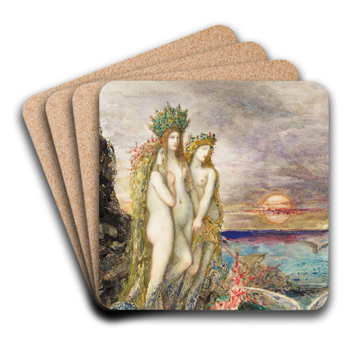 The Sirens by Gustave Moreau Art Drink Coaster set