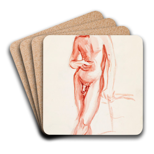 Poseeraava alaston mies by Magnus Enckell Art Drink Coaster set