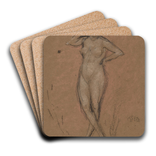 Nude Standing with Legs Crossed by James Abbott McNeill Whistler Art Drink Coaster set
