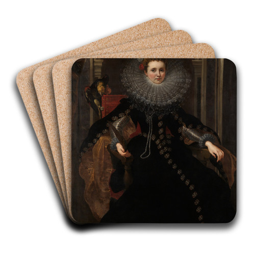 Portrait of Veronica Spinola Serra by Peter Paul Rubens Art Drink Coaster set