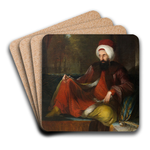 Yusuf Agah Efendi by Carl Frederik von Breda Art Drink Coaster set
