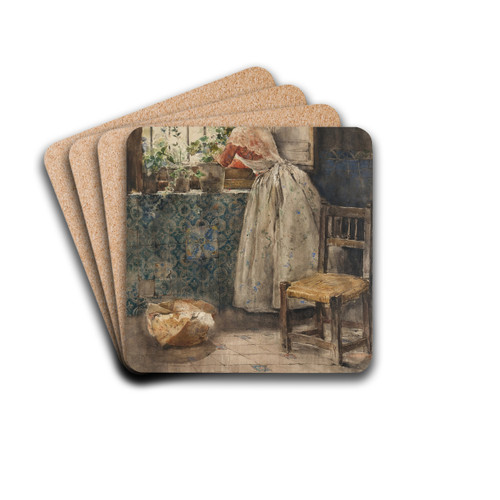 Valenciana a la reja by Joaqun Sorolla Drink Coasters - set of 4