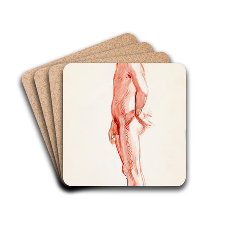 Seisova alaston mies sivusta, luonnos by Magnus Enckell Drink Coasters - set of 4