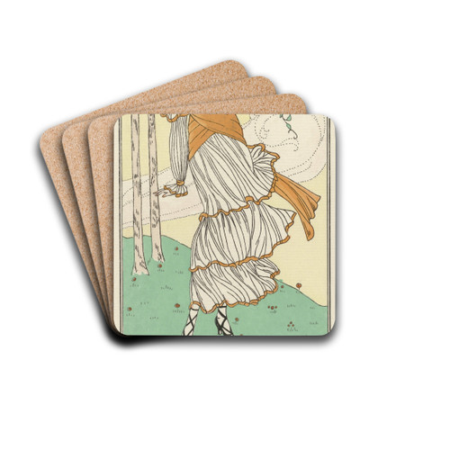 Robe de Garden Party by H. Robert Dammy Drink Coasters - set of 4