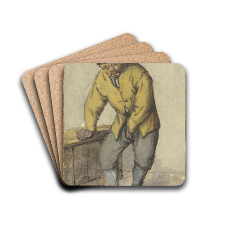 Stehender Bauer von vorn, seine Hose aufknpfend by Adriaen van Ostade Drink Coasters - set of 4