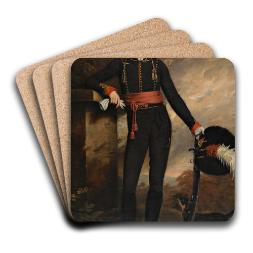 Portrait of Charles, Lord Bruce by Sir Godfrey Kneller Art Drink Coaster set Portrait of Charles, Lord Bruce by Sir Godfrey Kneller Art Drink Coaster set
