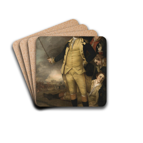 George Washington at the Battle of Princeton by Charles Willson Peale Drink Coasters - set of 4 George Washington at the Battle of Princeton by Charles Willson Peale Drink Coasters - set of 4
