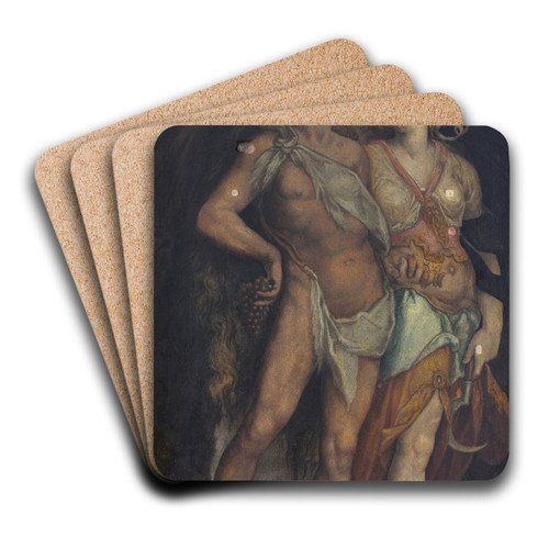 Ceres and Bacchus by Bartholomaeus Spranger Art Drink Coaster set