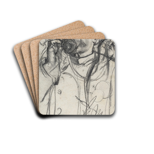 Studies of a Man Drinking by Adolph von Menzel Drink Coasters - set of 4