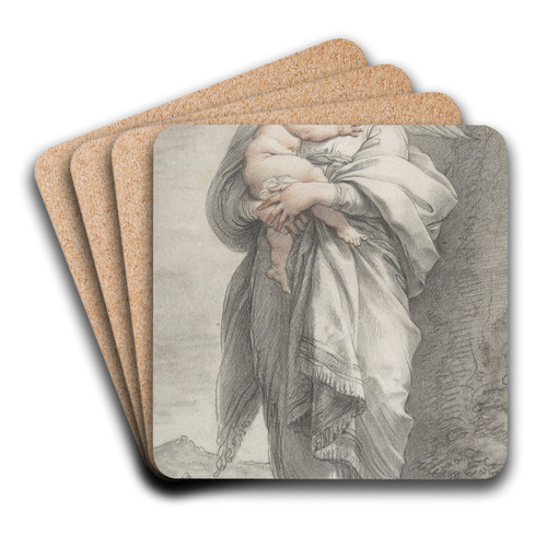 Virgin and Child by Giuseppe Cades Art Drink Coaster set Virgin and Child by Giuseppe Cades Art Drink Coaster set