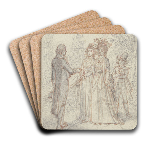 Ein Herr, halb vom Rcken gesehen, den Hut in der Linken by Daniel Nikolaus Chodowiecki Art Drink Coaster set Ein Herr, halb vom Rcken gesehen, den Hut in der Linken by Daniel Nikolaus Chodowiecki Art Drink Coaster set
