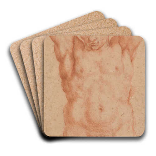 MaleNude by Agostino Carracci Art Drink Coaster set