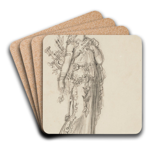 Costume design for Sapho by Gustave Moreau Art Drink Coaster set