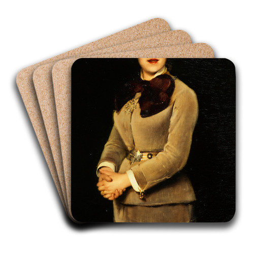 Portrait de Jeanne Samary (1857-1890), socitaire de la Comdie-Franaise by Louise Abbma Art Drink Coaster set Portrait de Jeanne Samary (1857-1890), socitaire de la Comdie-Franaise by Louise Abbma Art Drink Coaster set