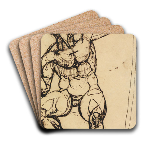 Study of a Male Nude by Benjamin Robert Haydon Art Drink Coaster set