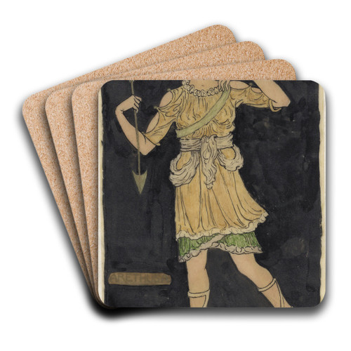 Ontwerp voor kostuum voor Arethusa by Richard Nicolas Roland Holst Art Drink Coaster set Ontwerp voor kostuum voor Arethusa by Richard Nicolas Roland Holst Art Drink Coaster set