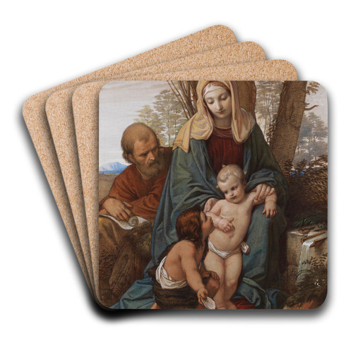 Heilige Familie mit Johannesknaben by Eduard von Steinle Art Drink Coaster set