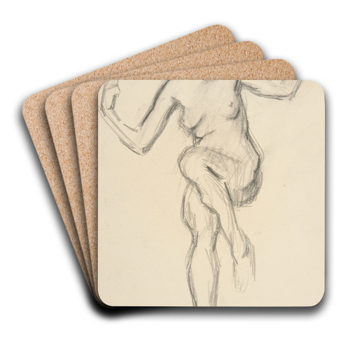 Figure study for 'The Hours' II by Edwin Austin Abbey Art Drink Coaster set